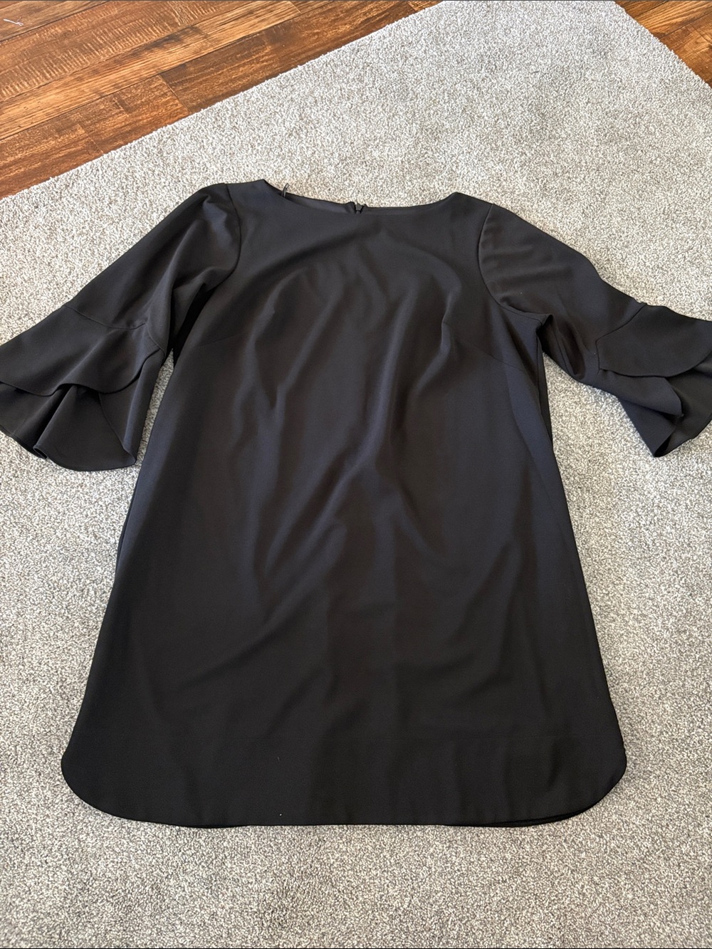 Vince Camuto Black Mini Dress with Ruffle Sleeves